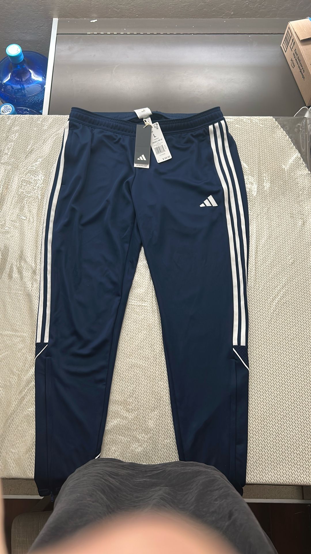 Large Blue Adidas Soccer Sweatpants