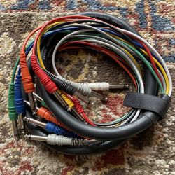 Hosa CPP-804 1/4 Inch TS to Same Unbalanced 8-Channel Snake,7 Feet