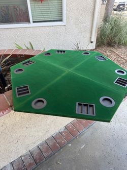 Folding Poker Table Top Green Felt
