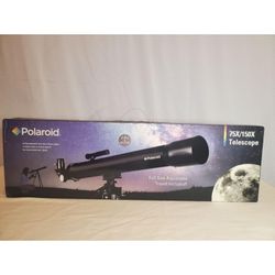 New Polaroid 75X 150X Telescope With Tripod Finder Scope Astronomy Starter Kit