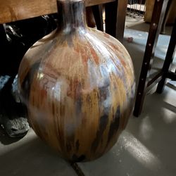 Drip Glaze  Ceramic Large Vase  Mid Century 
