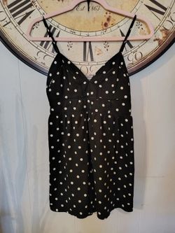 Japna Black & White Polka Dot Romper Size Small