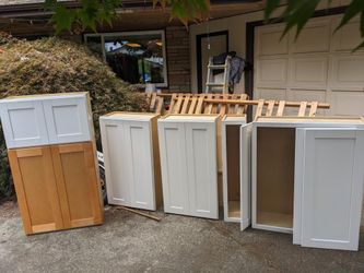 White and Honey Upper Cabinets