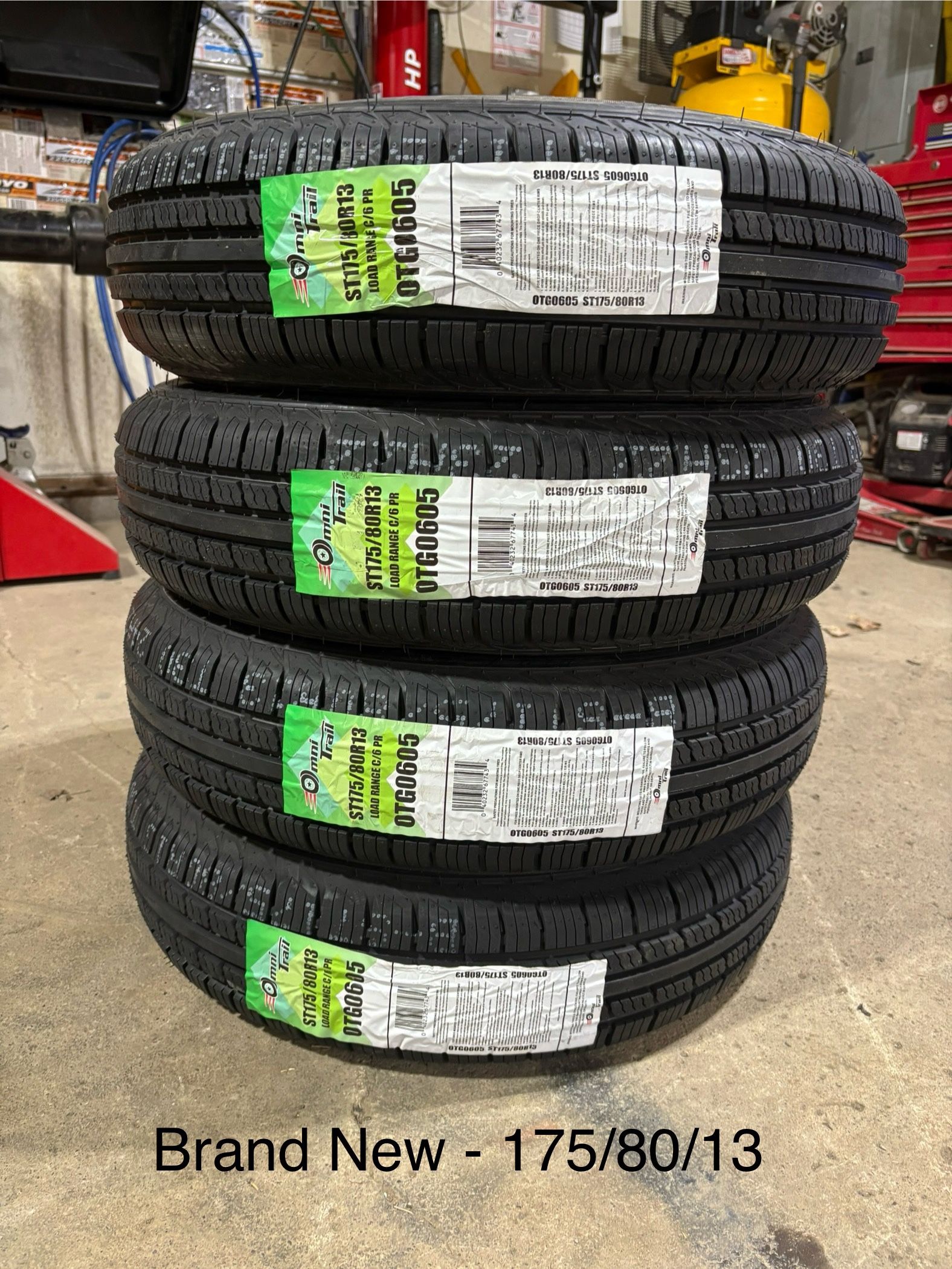 (4) - 175/80/13 Omni Trail Capability STR Trailer Tires