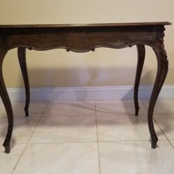 Antique Vintage Wood Writing Desk with Side Drawer