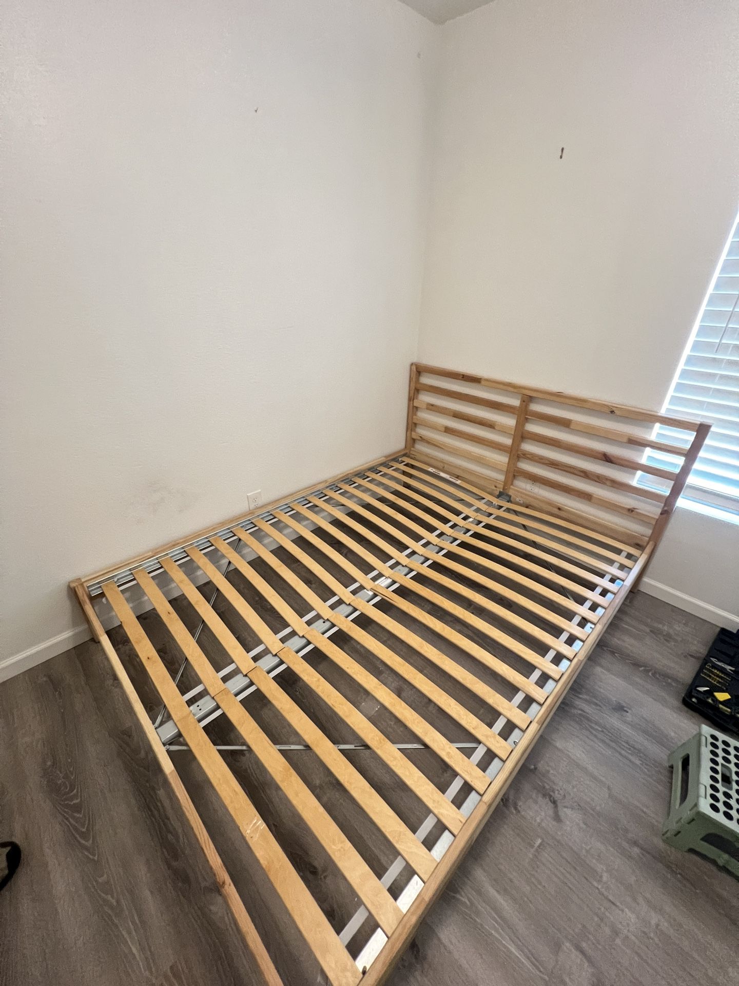 Queen IKEA Tarva Bed Frame And Slatted Bed Base- Pine Wood