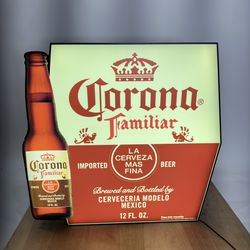 Corona Familiar Beer Light Up Bar LED Sign Game Room Man Cave Beer Display Sign