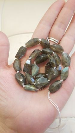 Labradorite Blue flash fancy cut beads 16"