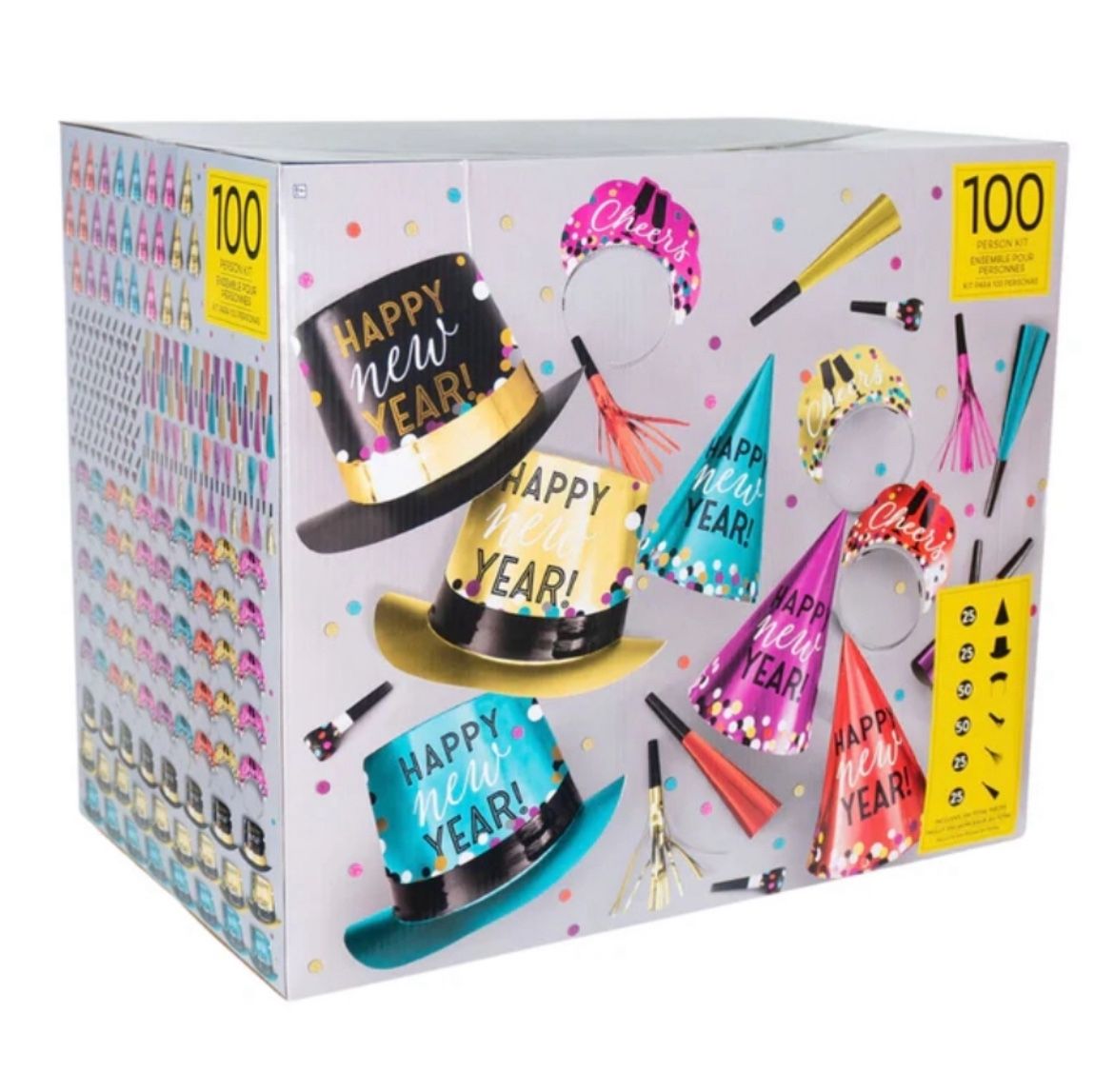Amscan Party New Year’s Eve for 100 Guests Multicolor 200 Piece Kit