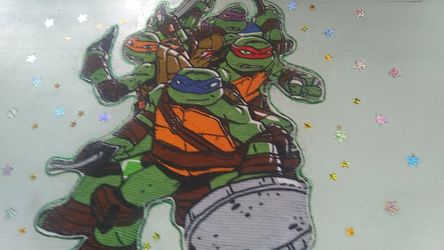 Ninja turtle hand painted and detailed dresse and toy box