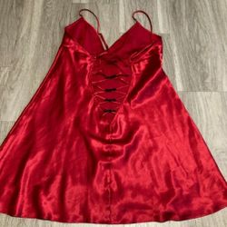 Victoria's Secret Size Large Red Silk lingerie dress