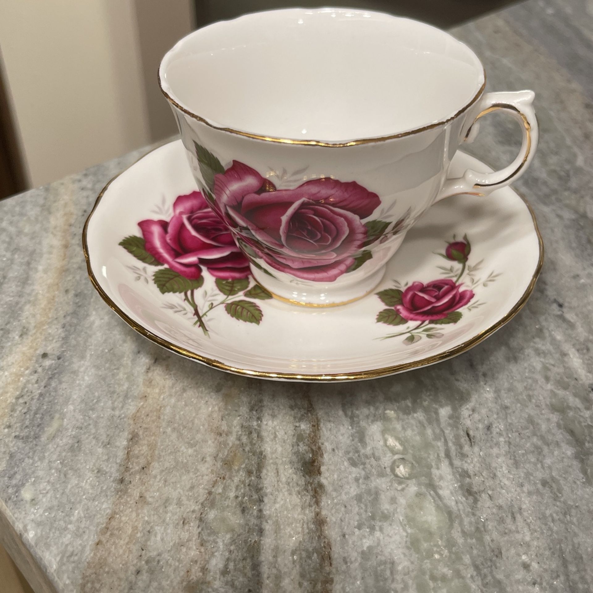 Royal Kent Bone China Tea Cup and Saucer Pink Roses