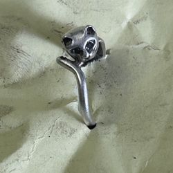 925 Silver Cat Ring Size 8 