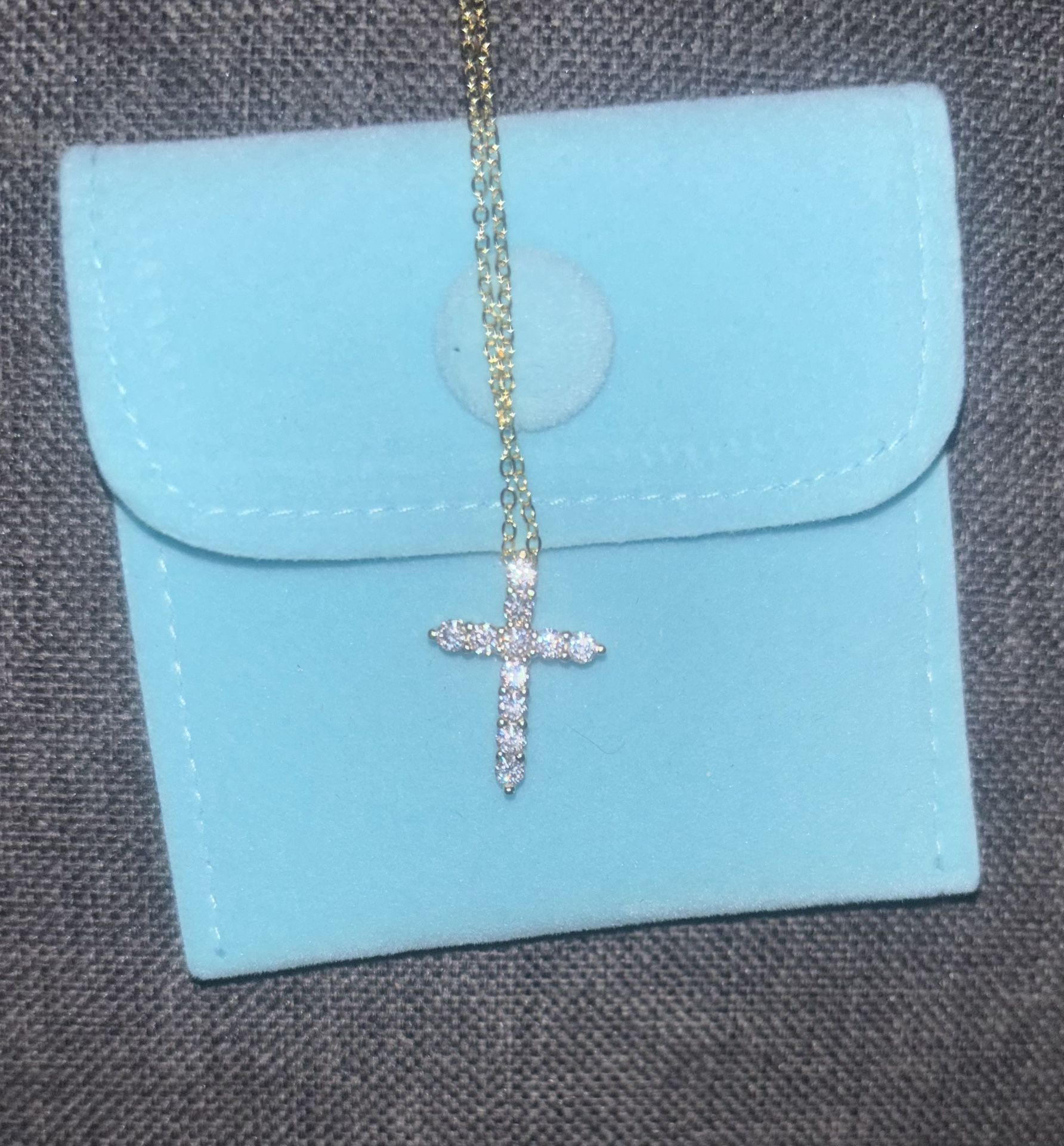 Gold Dimond Cross Chain