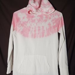 Old Navy Girls Large 10/12 Pullover Hoodie Sweatshirt Pink Tie Dye Front Pocket