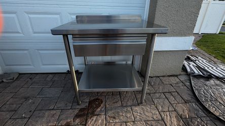 Top quality HEAVY DUTY Stainless Steel TABLE with drawer and backsplash   $350 36x30