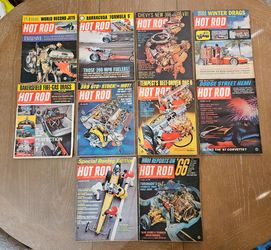 Vintage 1965 HOT ROD Magazine Lot of 10 Issues Jan-May Jul Sept-Dec Drag Racing Ford Chevy Engine