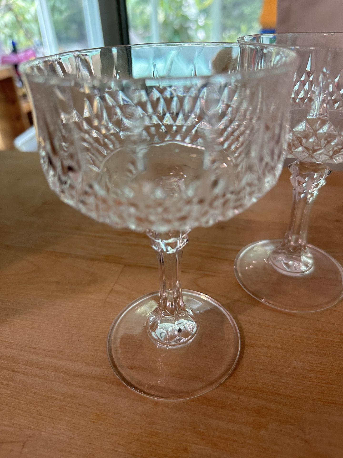 6 Cristal D'Arque longchamp coupe Tall Sherbet FRENCH heavy Lead Crystal / Set 6