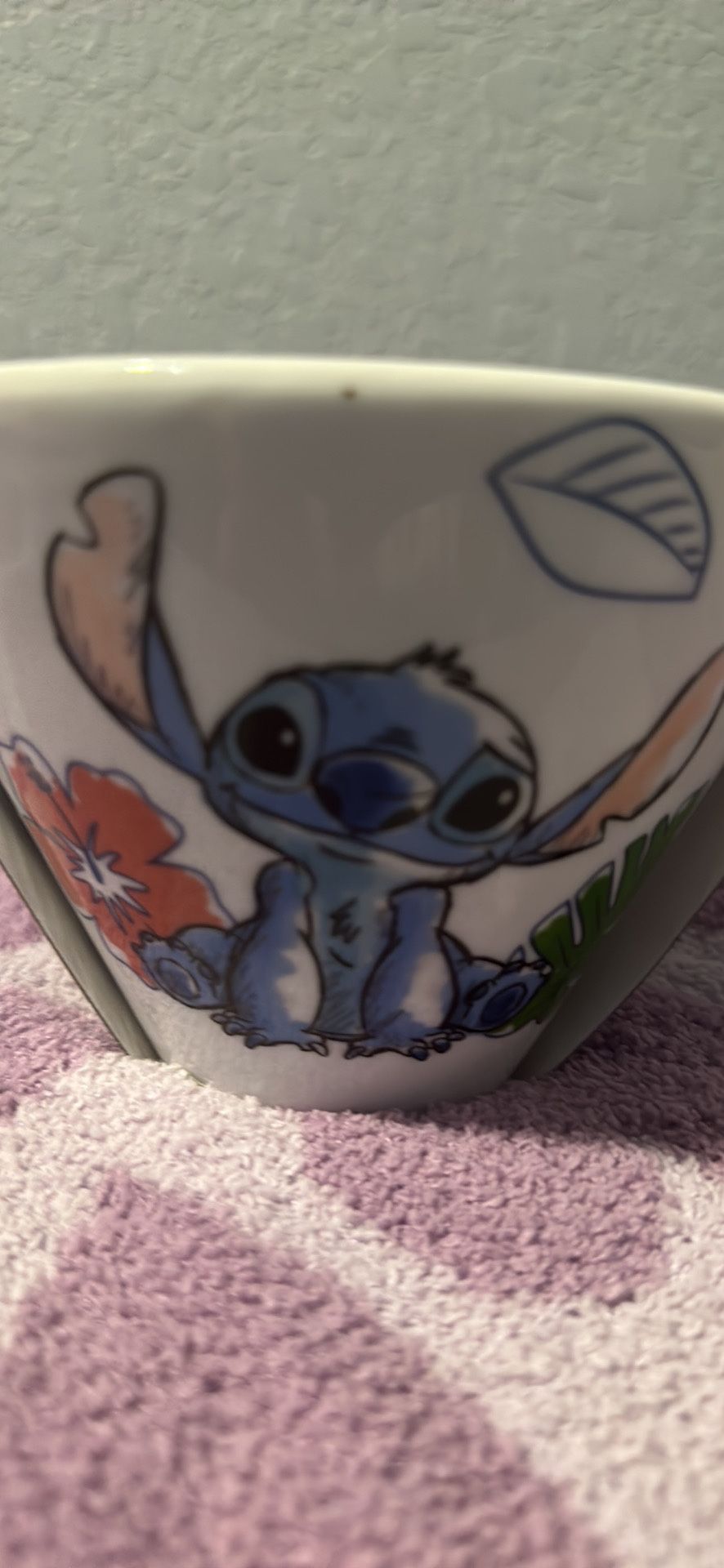 Brand New Stitch Ramen Bowl With Chopsticks 