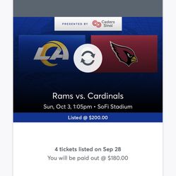 Rams Tickets Section 204 Row 16 Set Of 2
