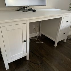 White IKEA Hemnes Desk