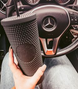 Black Matte Studded Starbucks Tumbler