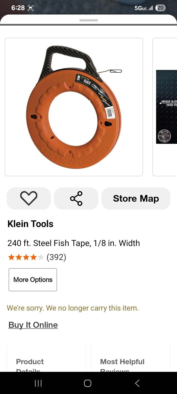 240 ft. Steel Fish Tape, 1/8 in. Width