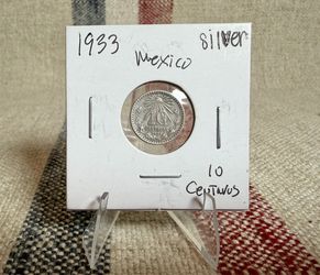 1933 Mexico 10 Centavos 72% Silver Coin – Early Mexican Silver