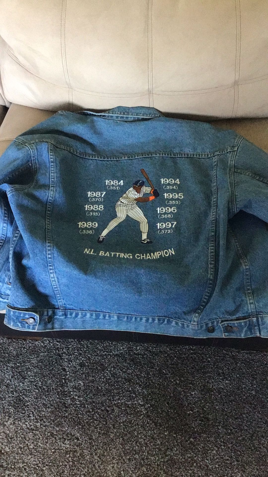 Tony Gwynn Denim Jacket Embroidered XL