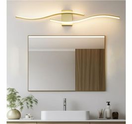 Modern Gold Bathroom Light Fixtures, LED Vanity Light with Remote Control. K116
