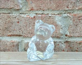 Vintage Princess House Small Crystal Teddy Bear Figurine