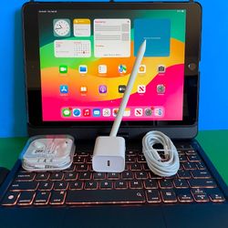 Apple IPad 9th Generation (10.2” Retina /Touch ID /IOS 18/ 2021 Model) 64GB with Pen, Keyboard  & Accessories (256gb $349) 