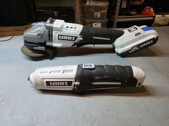 Hart 20v Cordless brushless 4.5in. Angle grinder with driver
