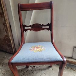Antique Chair with Needle Point Cushion
