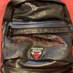 Jordan Chicago Bulls Leather Black Backpack 