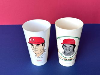 (2)Pete Rose 1970’s 7-11 Slurpee Baseball Collector’s Cups 