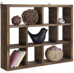 9 Compartment Solid Wood Shadow Box