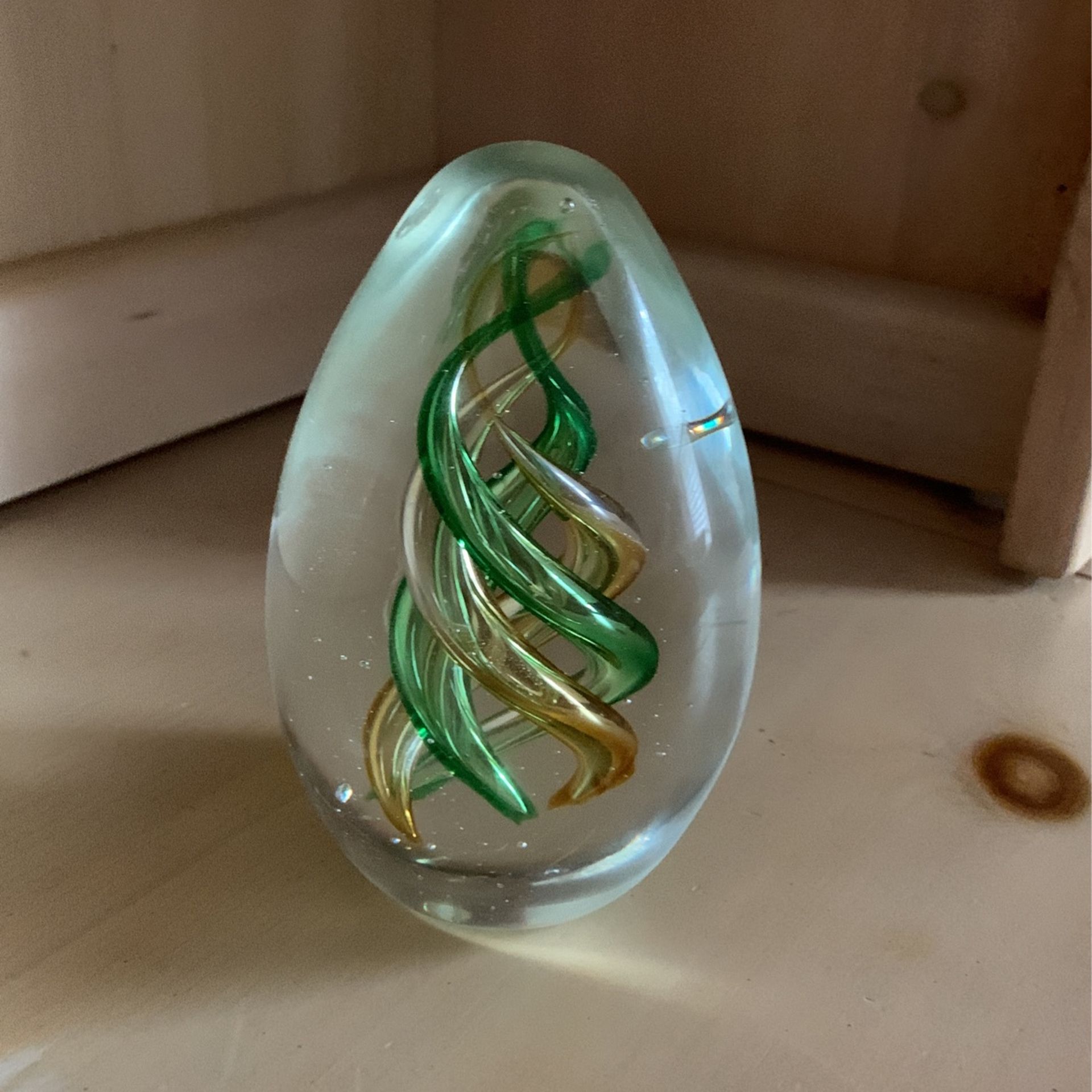 Glass Scroll Paperweight  Table Accent Please