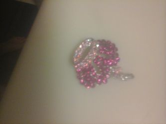 Pink crystal crown pendant