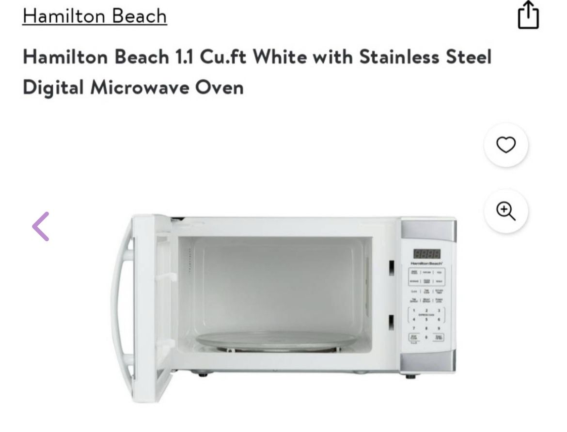 Hamilton Beach 1.1 Cu Ft 1000 Watt Microwave