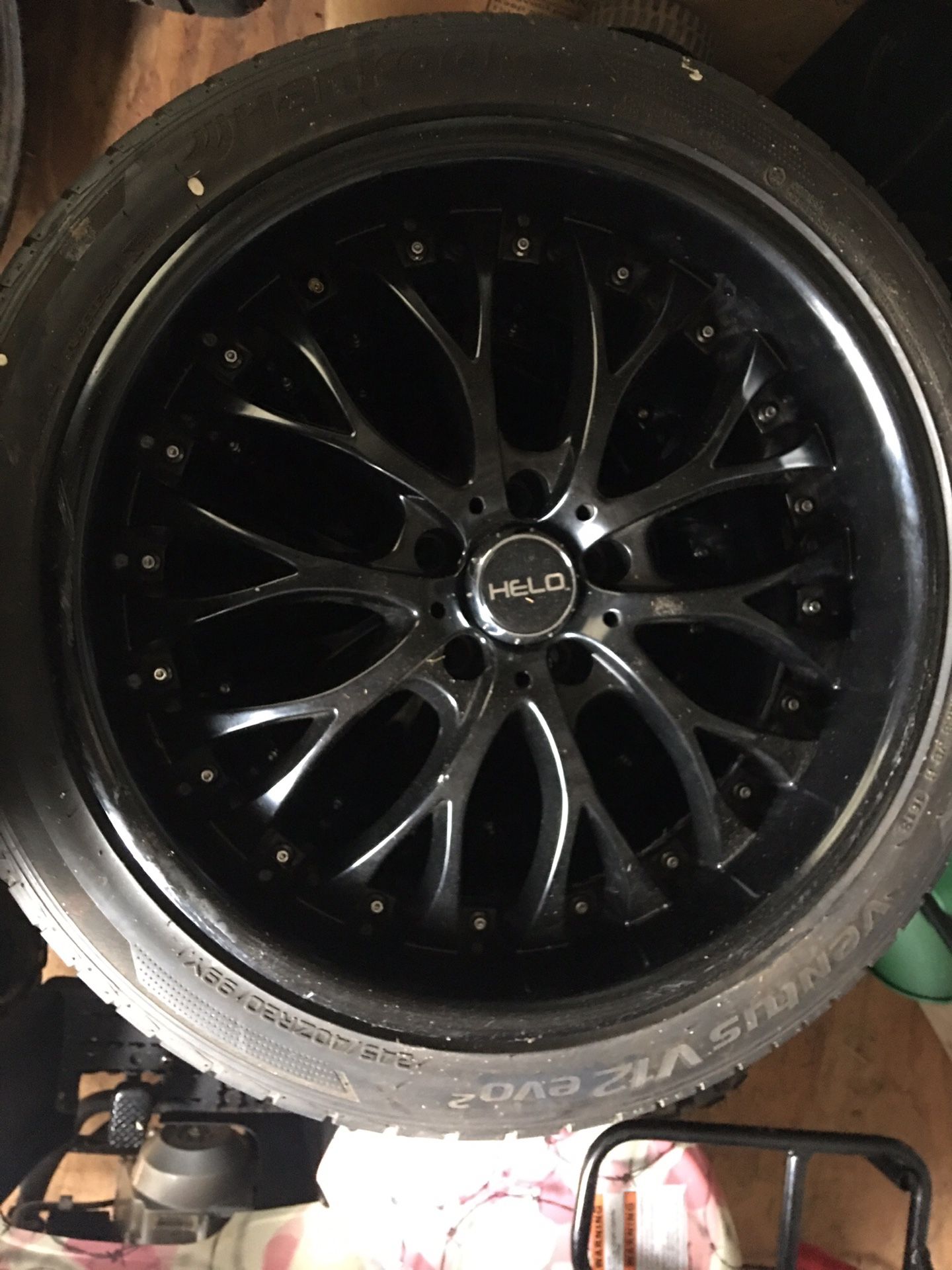 20” Black Rims with tires 5 x 114.3 lug pattern (no road rash or not bent)
