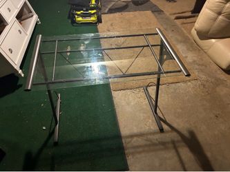 Glass top desk