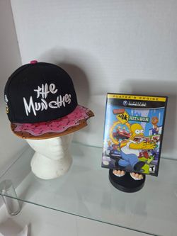 The Simpsons Hit & Run Nintendo GameCube with Donut Munchies hat