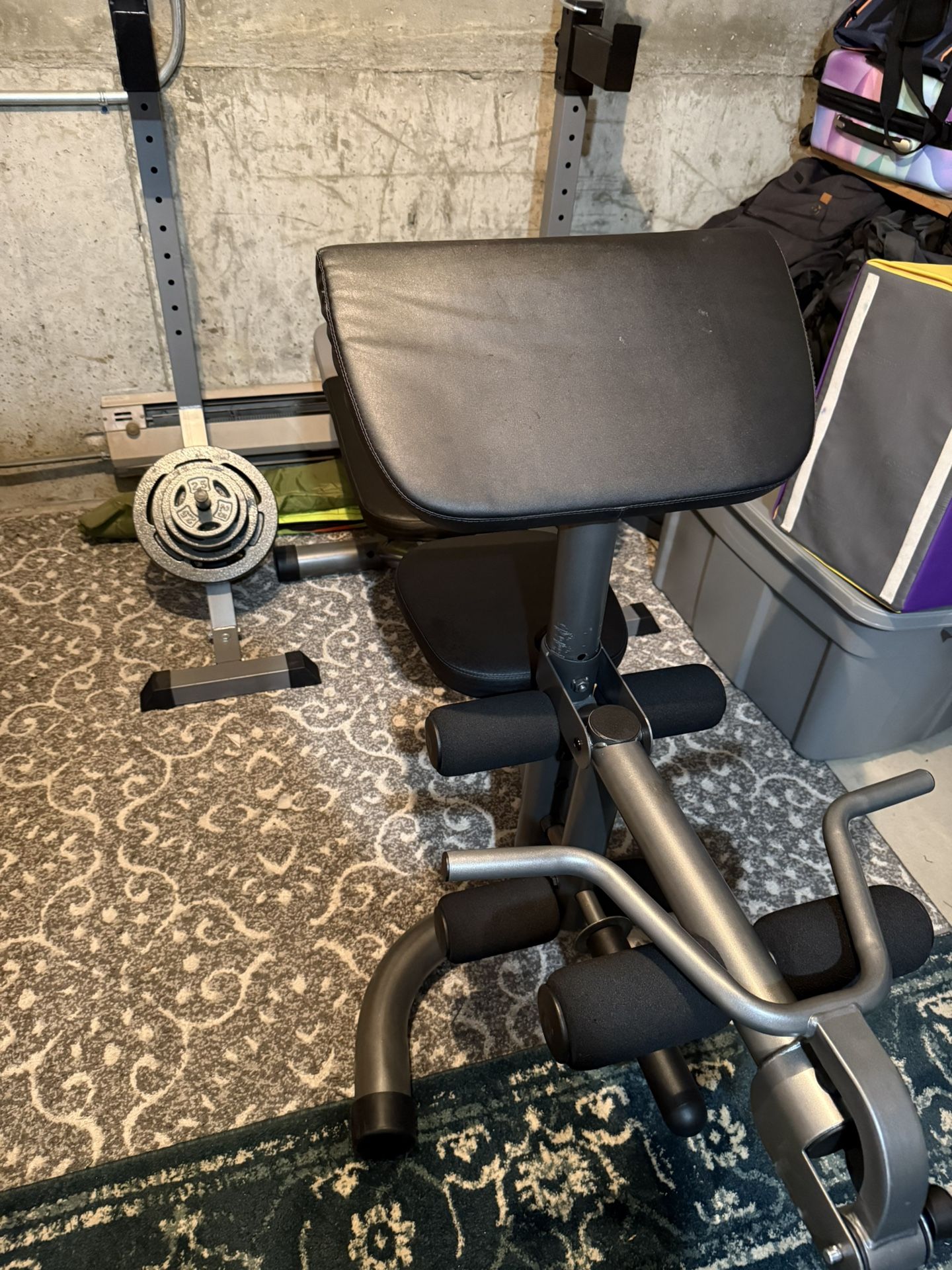 Home Gym Equipment Bundle – Bench + Weights + Bars – Great Condition