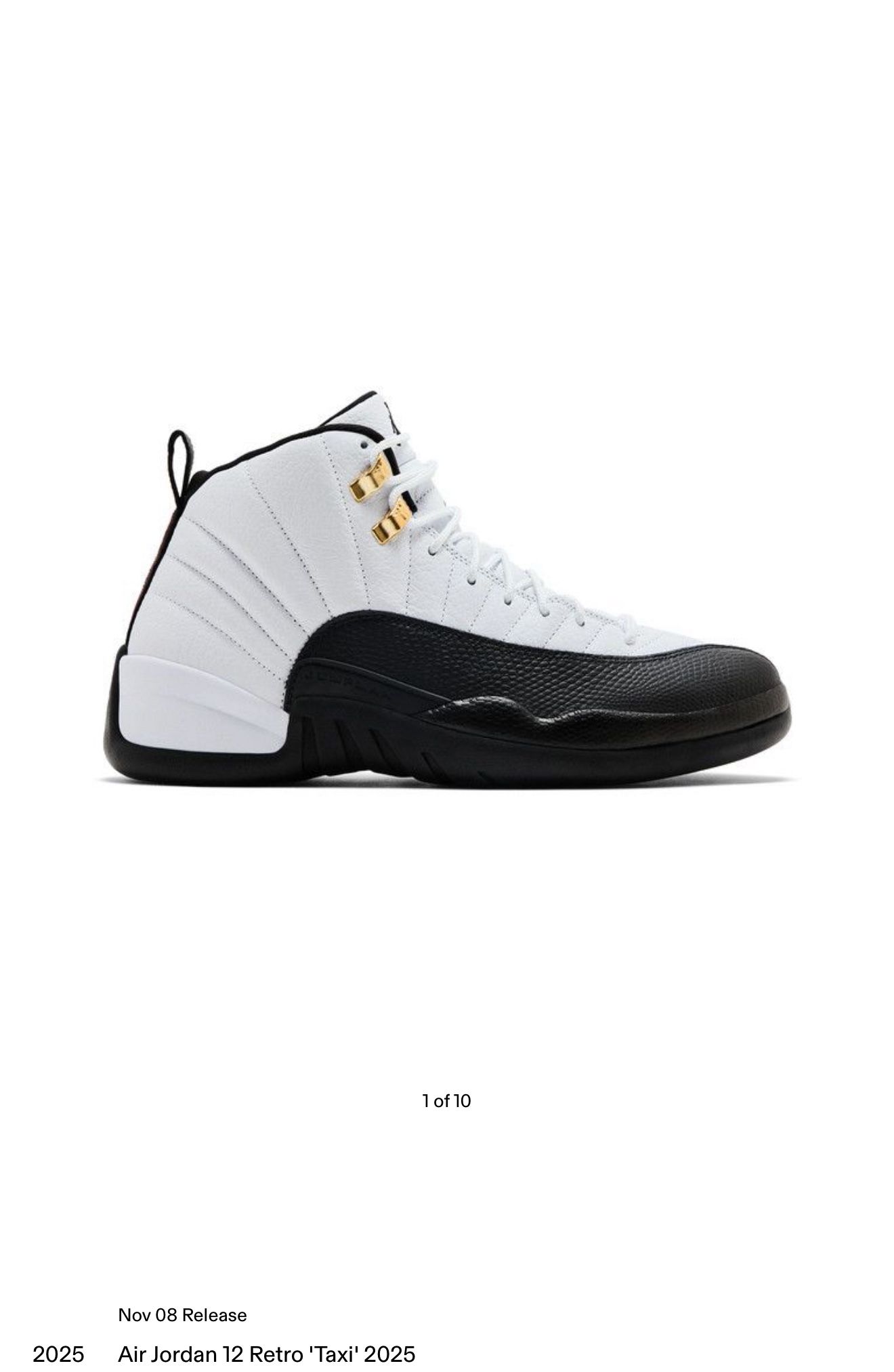 2025 Air Jordan 12 Taxi Retro Nov 08 Release