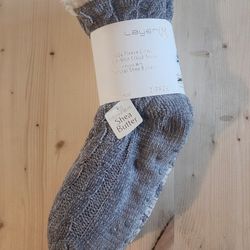 Teddy Fleece Lined Cable-Knit Cloud Socks 