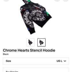 Chrome Heart Black Stencil Hoodie 
