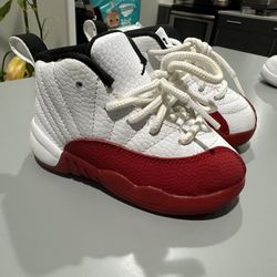 Nike Air Jordan 12 Retro Cherry Red White Kids Toddler Boys Size 6C