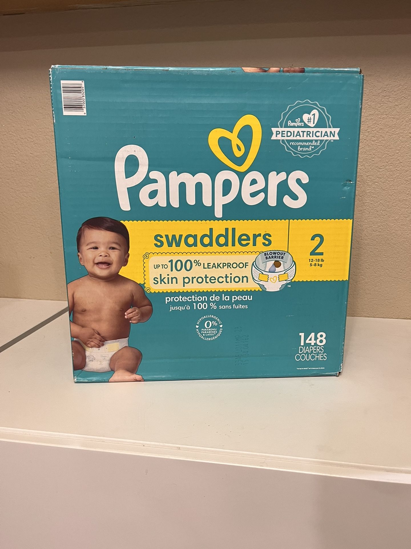 Pampers size 2, 148ct