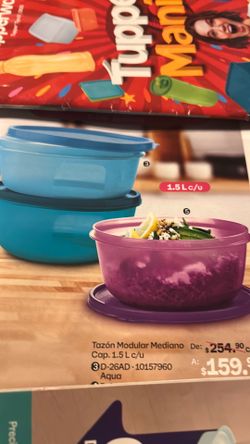 Set de tres recipientes de Tupperware de 1.5 litros a 20 los tres